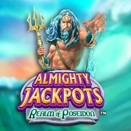 Almighty Jackpots – Realm of Poseidon logo by Novomatic Robocat Casino