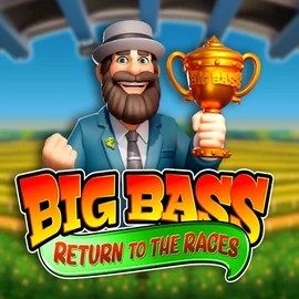 Big Bass Return to the Races slot logo by Pragmatic Play at Robocat Casino