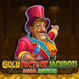 Try Gold Factory Jackpots Mega Moolah slot by Aurum Signature Studios on robocatjuego.es – logo image
