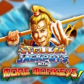 Stellar Jackpots with More Monkeys logo by Lightning Box Game Robocat Casino