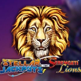 Jackpots logo of Stellar Jackpots with Serengeti Lions from Lightning Box Game at Robocat Casino